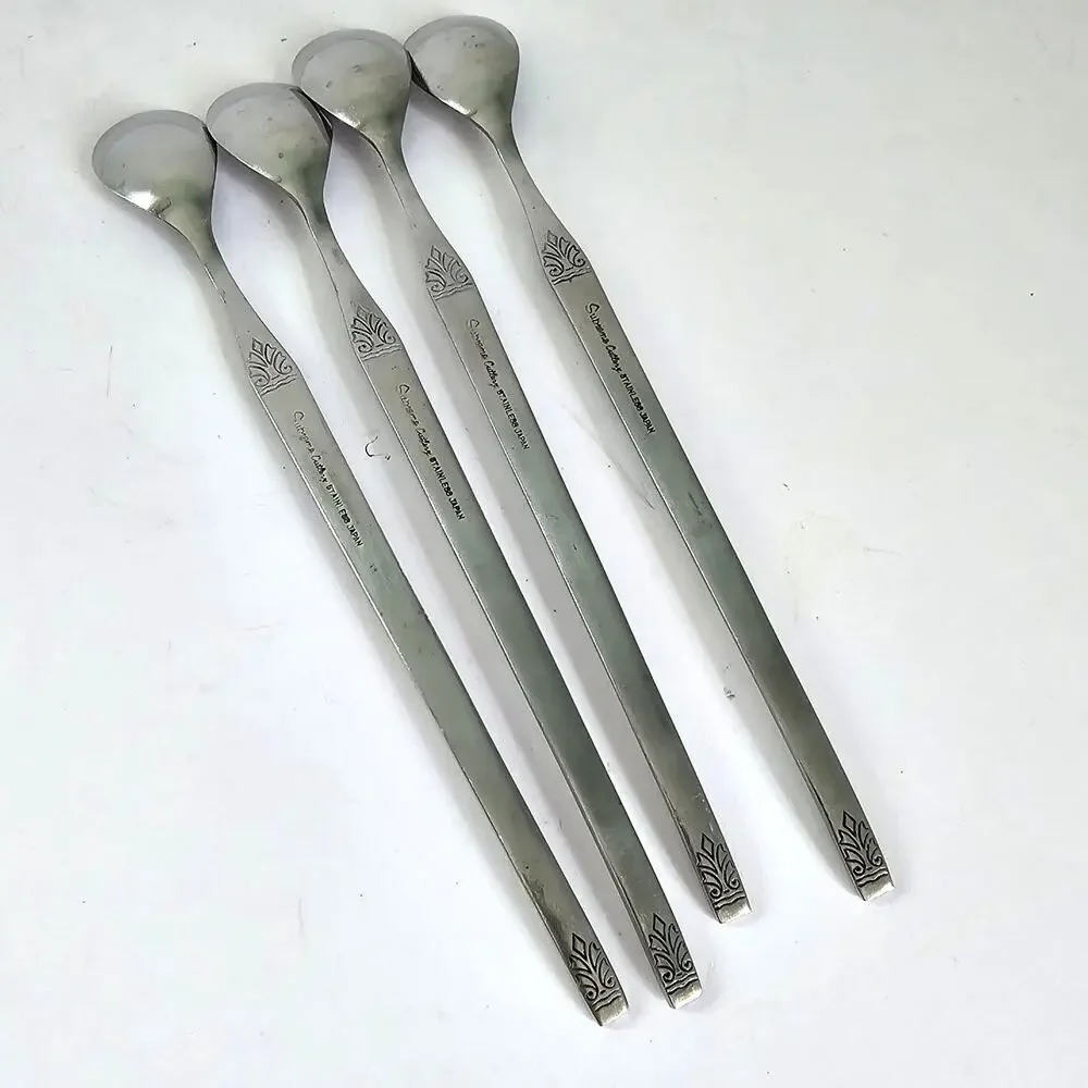 Towle Supreme Cutlery Iced Tea Spoons Pattern TWS202 Japan Stainless Steel VTG